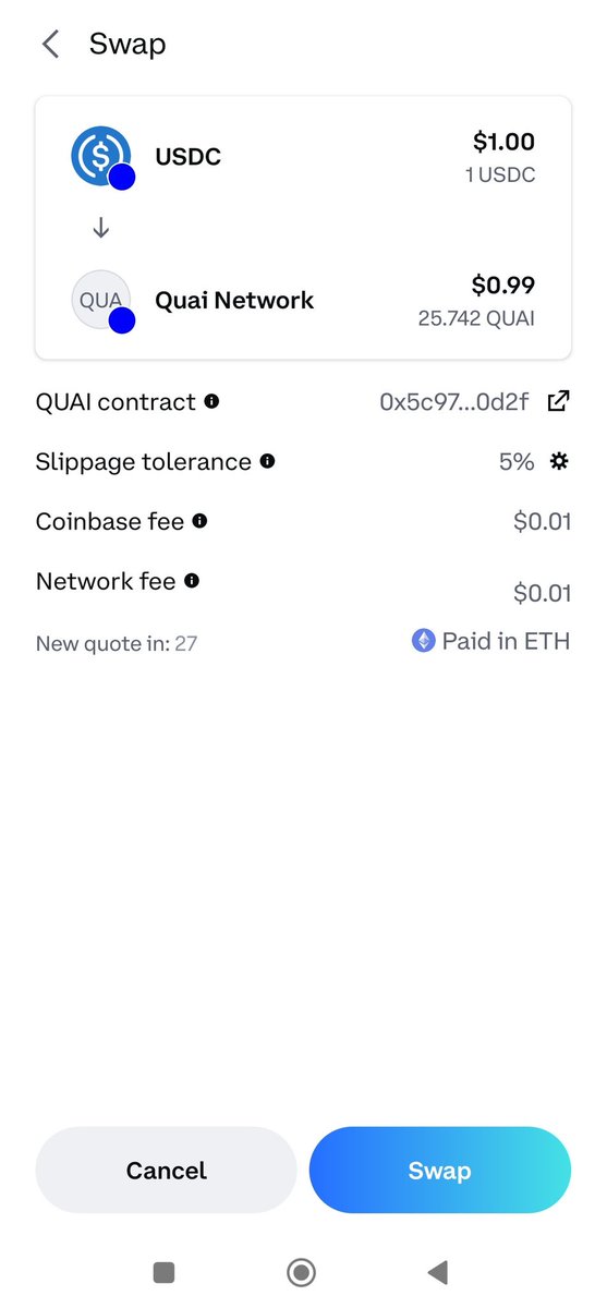 <a href="/QuaiNetwork/">Quai Network ⚡️💵</a> <a href="/symbiosis_fi/">Symbiosis</a> Testing 1, 2, 3
Swap OK. Test complete 😎🔫

Quai Network (Bridged from Symbiosis) contract address on Base: 0x5c97D726bf5130AE15408cE32bc764e458320D2f

<a href="/symbiosis_fi/">Symbiosis</a> <a href="/base/">Base</a> <a href="/coinbase/">Coinbase 🛡️</a> <a href="/jessepollak/">jesse.base.eth</a> <a href="/base/">Base</a> <a href="/baseposting/">Base Posting</a>  <a href="/BaseHubHB/">Base Hub 🛡️</a> <a href="/QuaiNetwork/">Quai Network ⚡️💵</a>