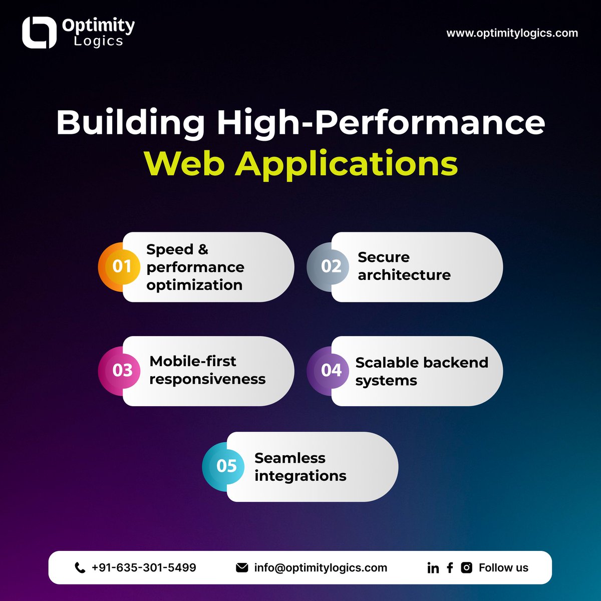 optimitylogics's tweet photo. Building high-performance web applications that don’t just look good — they perform ⚡

#WebDevelopment #HighPerformanceApps #PerformanceOptimization #SecureArchitecture #ScalableSystems #TechSolutions #SoftwareDevelopment #DigitalTransformation #TechStartups #OptimityLogics https://t.co/7kAgLTthrM