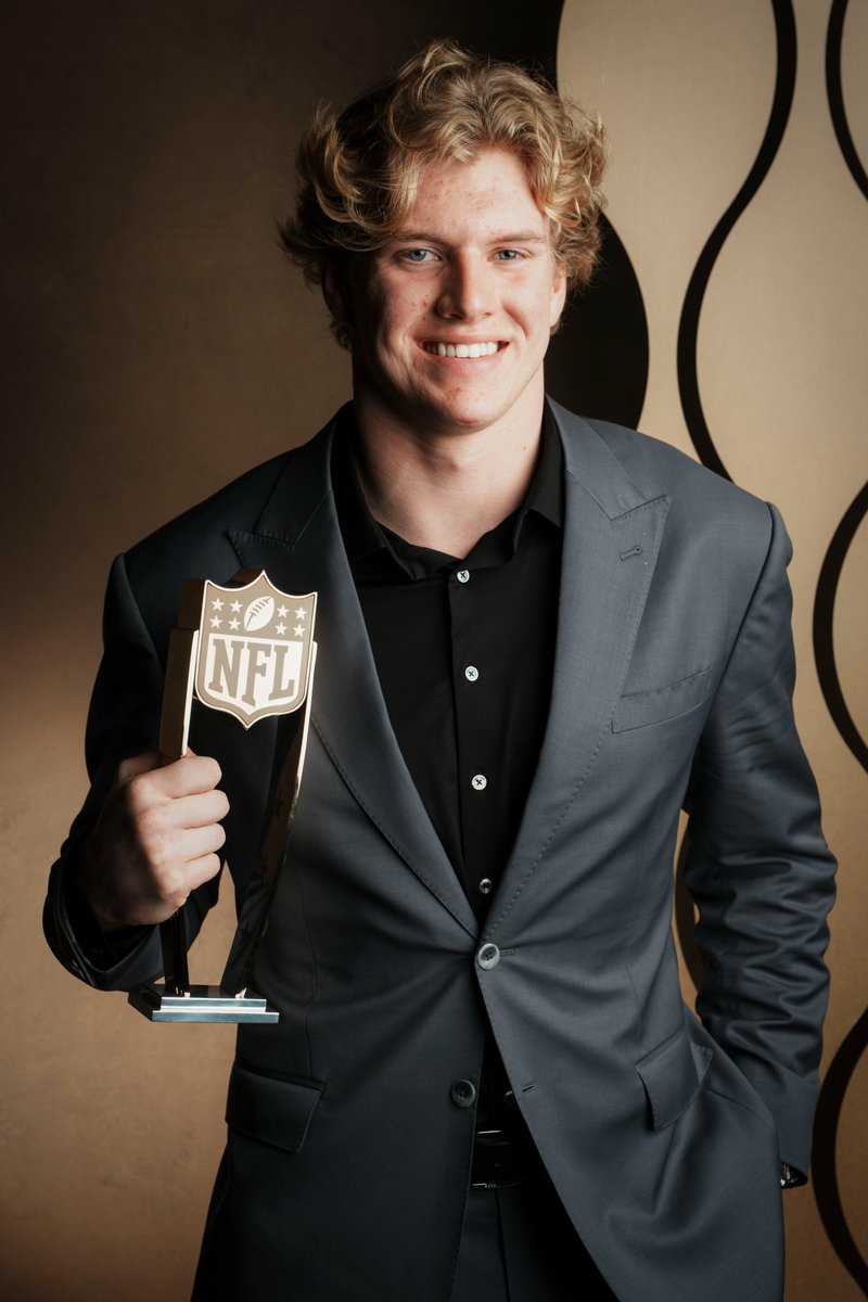 NFL's tweet image. From a second-round pick to DROY 📈