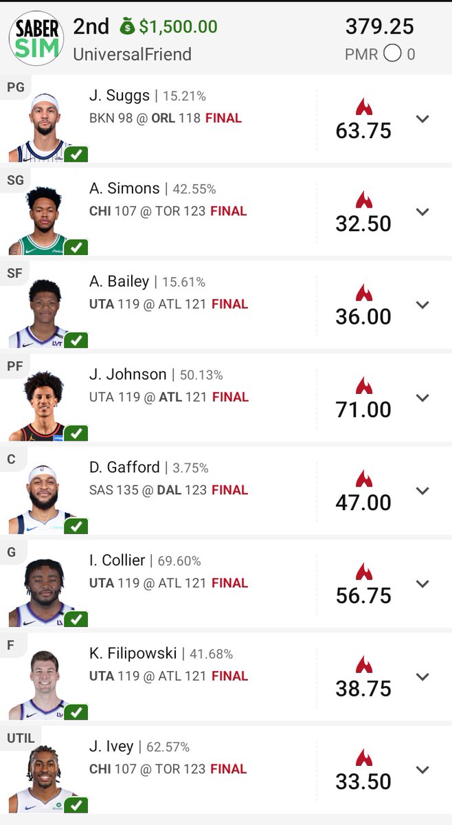 SecondH11272's tweet photo. NBA win for me and two other Simmers @SaberSim https://t.co/36cFRBssYa