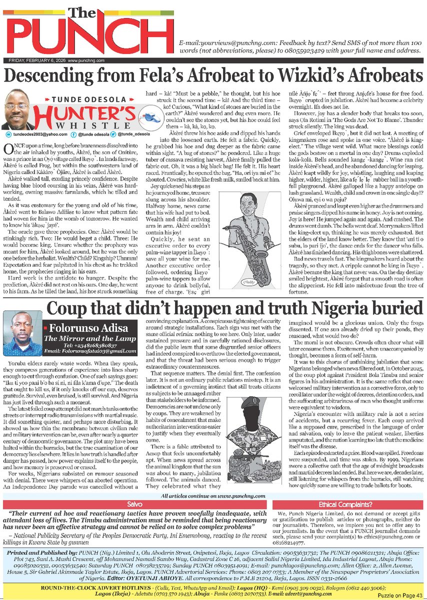 Today's Biggest Headlines

Here are some of the news that you shouldn’t miss this morning

1. Kwara massacre: UN condemns killings as Türkiye pledges support

=== punchng.com/kwara-massacre…

2. Kaduna abduction: 183 freed victims recount ordeal, gov pledges rehabilitation

===