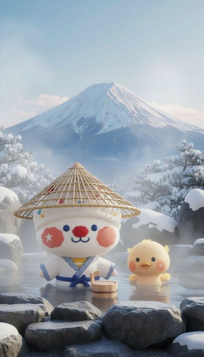 SingSingRabbit's tweet photo. Sing Sing Rabbit is having vacation with her tiny pal BOZi♡

Soaking in onsen under majestic Fuji!

Fuji’s power:  one of a kind • endless • eternal

Sending Fuji superpowers your way—be unstoppable, inspired forever, and wrapped in love on every journey ahead! 🏔️♨️✨

To the next adventure together~ 🐰🦆🥂

～～～～～～～～～～～～

星星兔和小波子一起度假♡

在獨一無二的富士山下泡溫泉！

送上富士super power給大家—— 獨一無二・不永無止境・永恆不滅！🏔️♨️✨

一起期待下一個冒險～ 🐰🦆🥂

～～～～～～～～～～～～

シンシンラビットはBOZiと一緒にバケーション♡

富士山の下で温泉に浸かってるよ！

富士のパワー：不二（唯一無二）・不尽（尽きない美）・不死（永遠の力）

みんなに富士のスーパーパワー送るね〜無敵で、ずっとインスパイアされて！🏔️♨️✨

次ノ冒険へ〜 🐰🦆🥂

#SingSingRabbit 
#BOZi
#FujiMagic 
#rabbitandduck 
#不二不尽不死