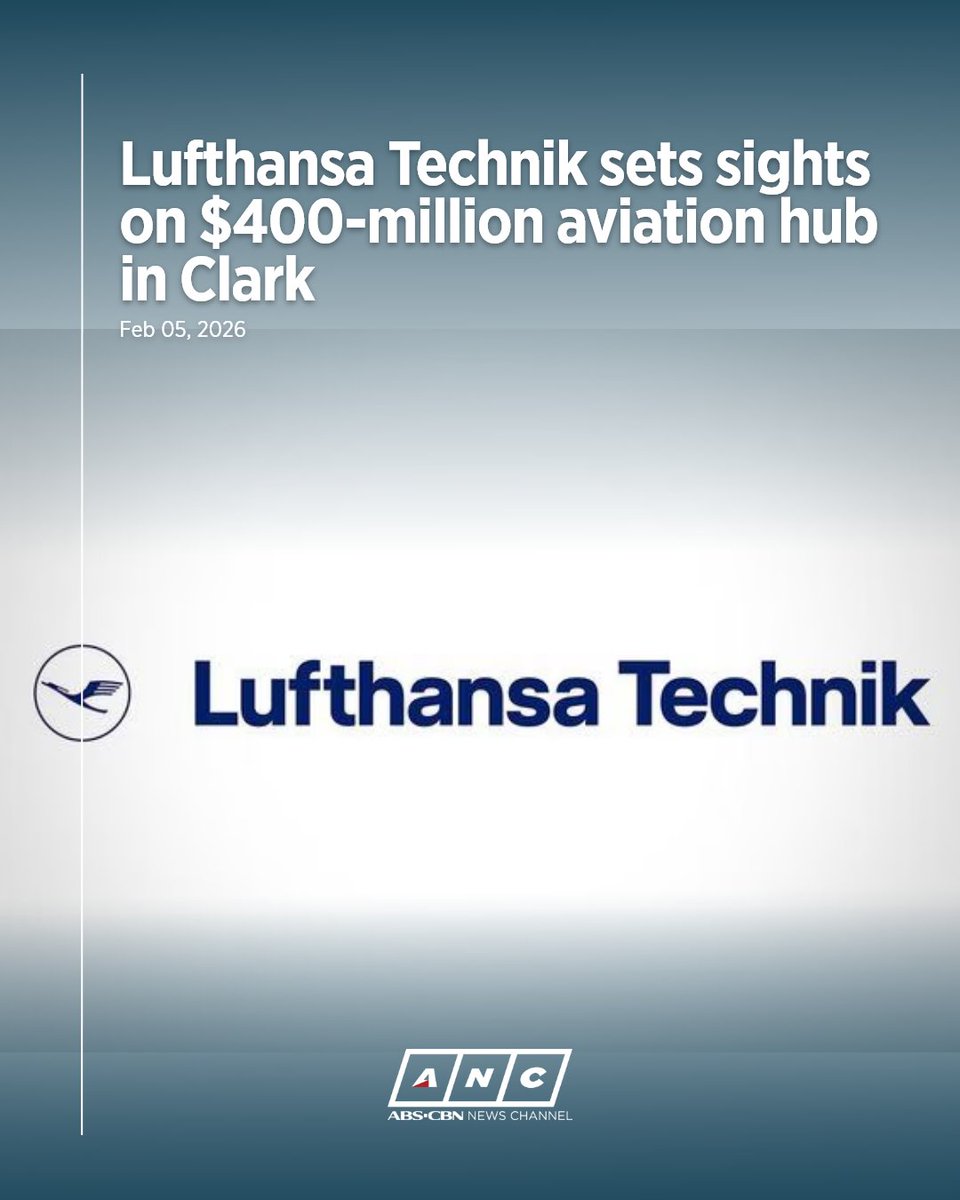 Lufthansa Technik Philippines (LTP) has proposed creating a P23.5 billion maintenance, repair, and operations (MRO) complex at the Clark Aviation Capital, a project that could further boost Clark’s emergence as a key aviation hub in the country.
 
READ: abscbn.news/45RIMwz