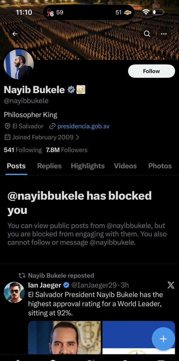 Por qué presi… 🥹💔 <a href="/nayibbukele/">Nayib Bukele</a> igual me bloqueó de Facebook