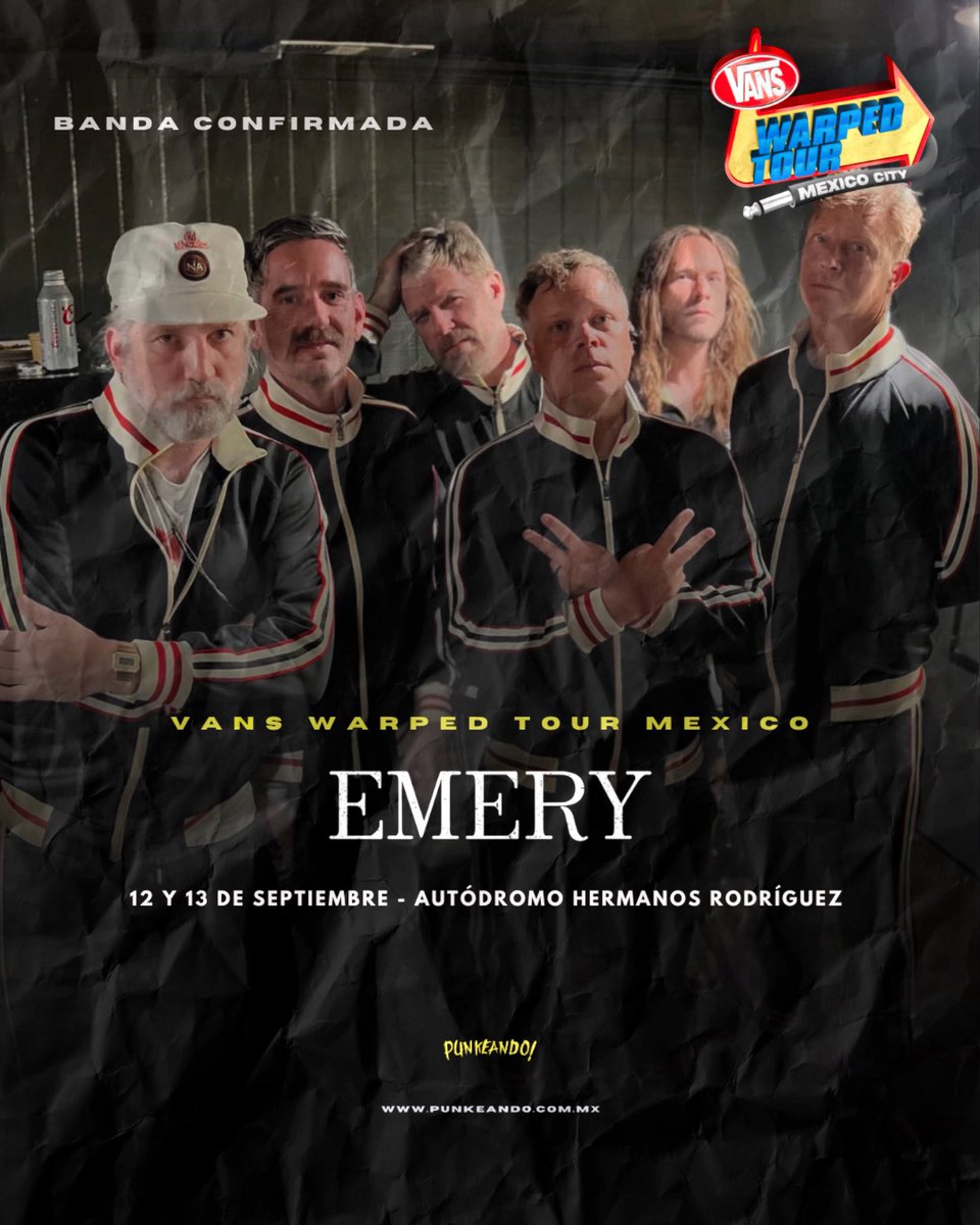 Emery regresa a la Ciudad de México para formar parte del Vans Warped Tour MX, sumándose al cartel de esta edición.