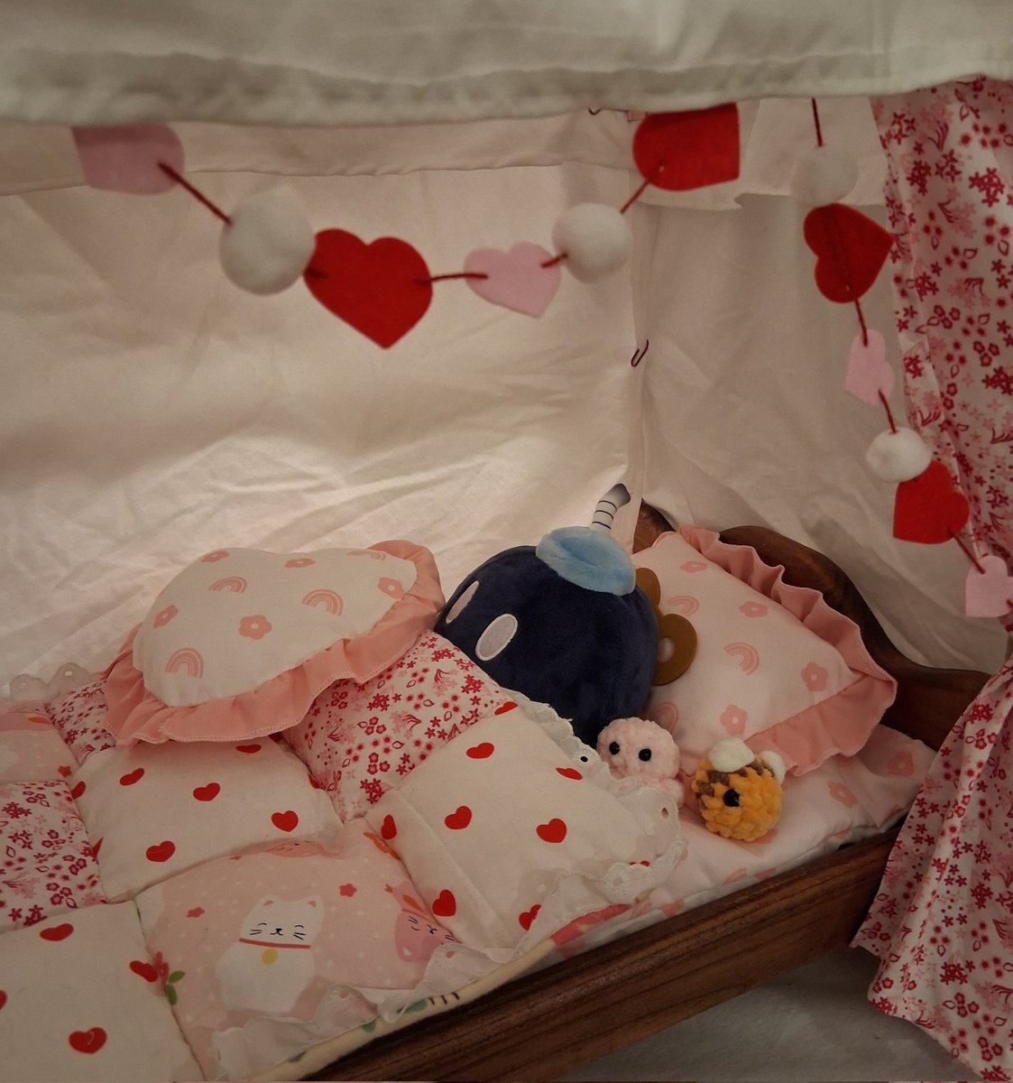 evielovesplush's tweet image. do you like the small lovingly handcrafted quilt and curtains i've been working on for him