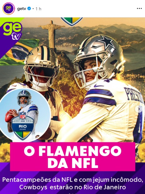 Eis que a NFL anuncia que o Dallas Cowboys será uma das equipes que vai disputar o jogo no Maracanã. E a emissora lá faz essa comparação.

Tudo certo, gente! É meta de citações do tal termo. Faltava um para atingir. Pode fazer o PIX, rubro-negro!