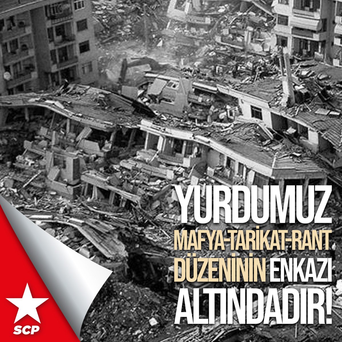 scpresmi's tweet image. YURDUMUZ MAFYA-TARİKAT-RANT DÜZENİNİN ENKAZI ALTINDADIR!

6 Şubat 2023, Türkiye halkının yüreğine kazınan bu kara gün, yalnızca doğanın gücünü değil, aynı zamanda derin bir siyasal ve toplumsal çürümüşlüğün yıkıcı sonuçlarını da tüm çıplaklığıyla gözler önüne serdi. 
Deprem…