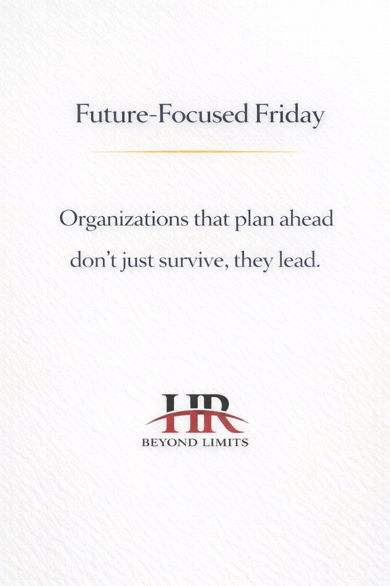 HR_BeyondLimits's tweet image. Planning is a leadership skill.
The future belongs to those who plan for it. #hrbeyondlimits
 #futurefocusedfriday