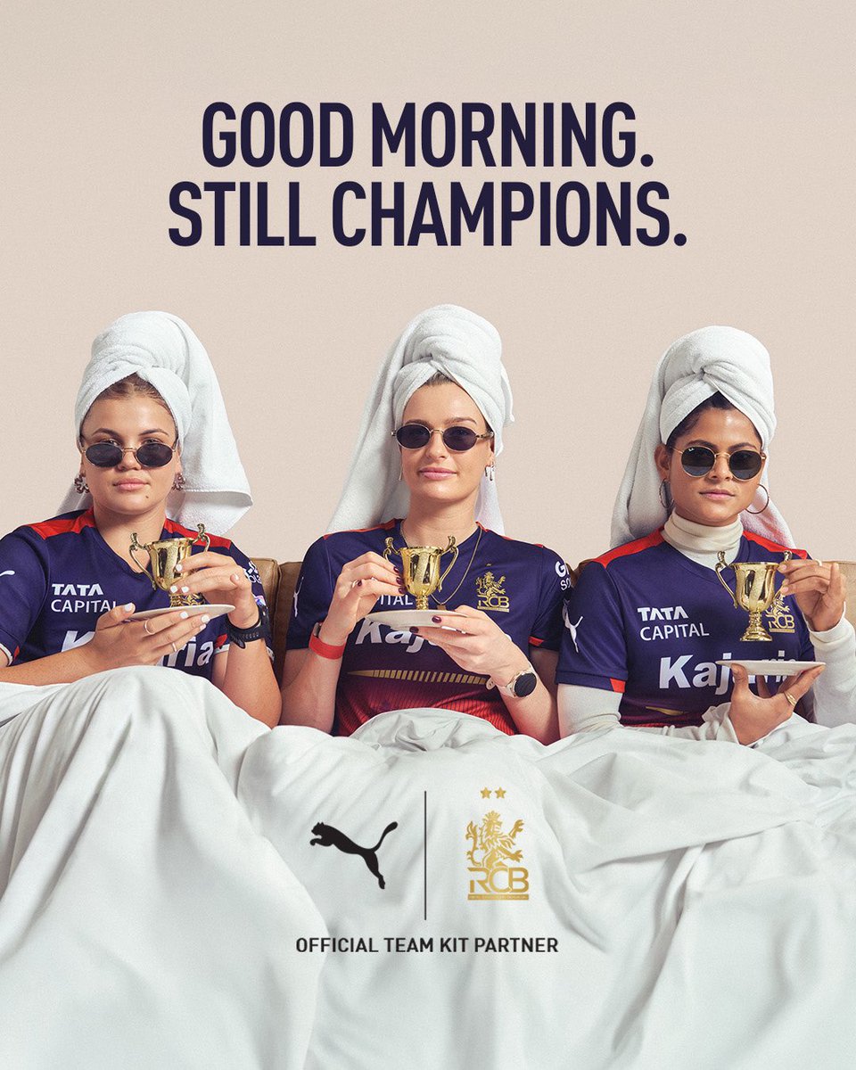 Woke up like this.. 😮‍💨🏆 <a href="/RCBTweets/">Royal Challengers Bengaluru</a> 

#PUMAxRCB