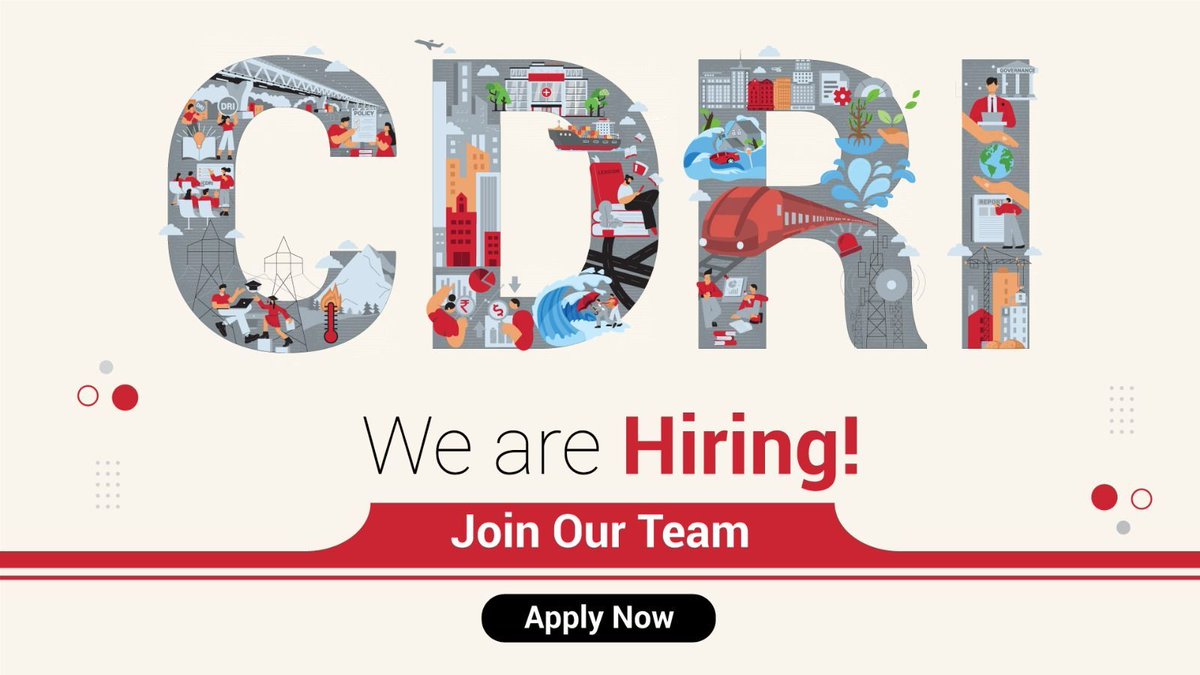 cdri_world's tweet image. CDRI is working to make infrastructure stronger and safer against climate change and disasters.

We are currently #hiring experienced professionals to help create a more #resilient and secure future.

Apply today and be a part of the change!

📍 Positions based in New Delhi
🔗