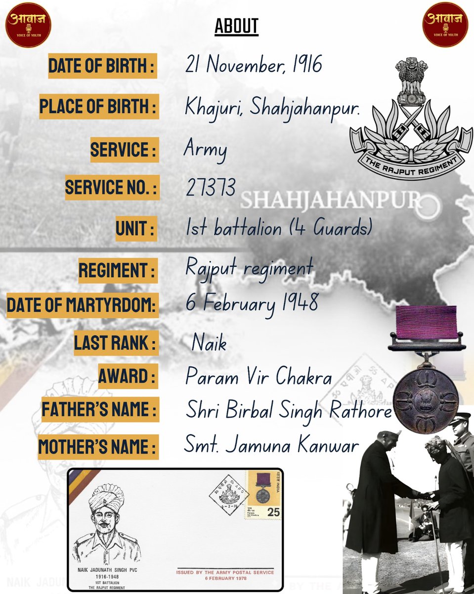 aawaaz_VOY's tweet photo. “Legends don't die — they become history. Naik Jadunath Singh, PVC.”
@adgpi @rajrif_india https://t.co/USLZBSZlbq