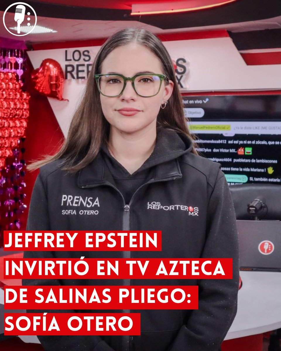 ReporterosMX_'s tweet image. #Entrevista | La periodista Sofía Otero (@Sof_Otero) señala que Jeffrey Epstein invirtió en TV Azteca, propiedad de Salinas Pliego (@RicardoBSalinas), destacando las inversiones fraudulentas de la televisora. tinyurl.com/4hwzay9v