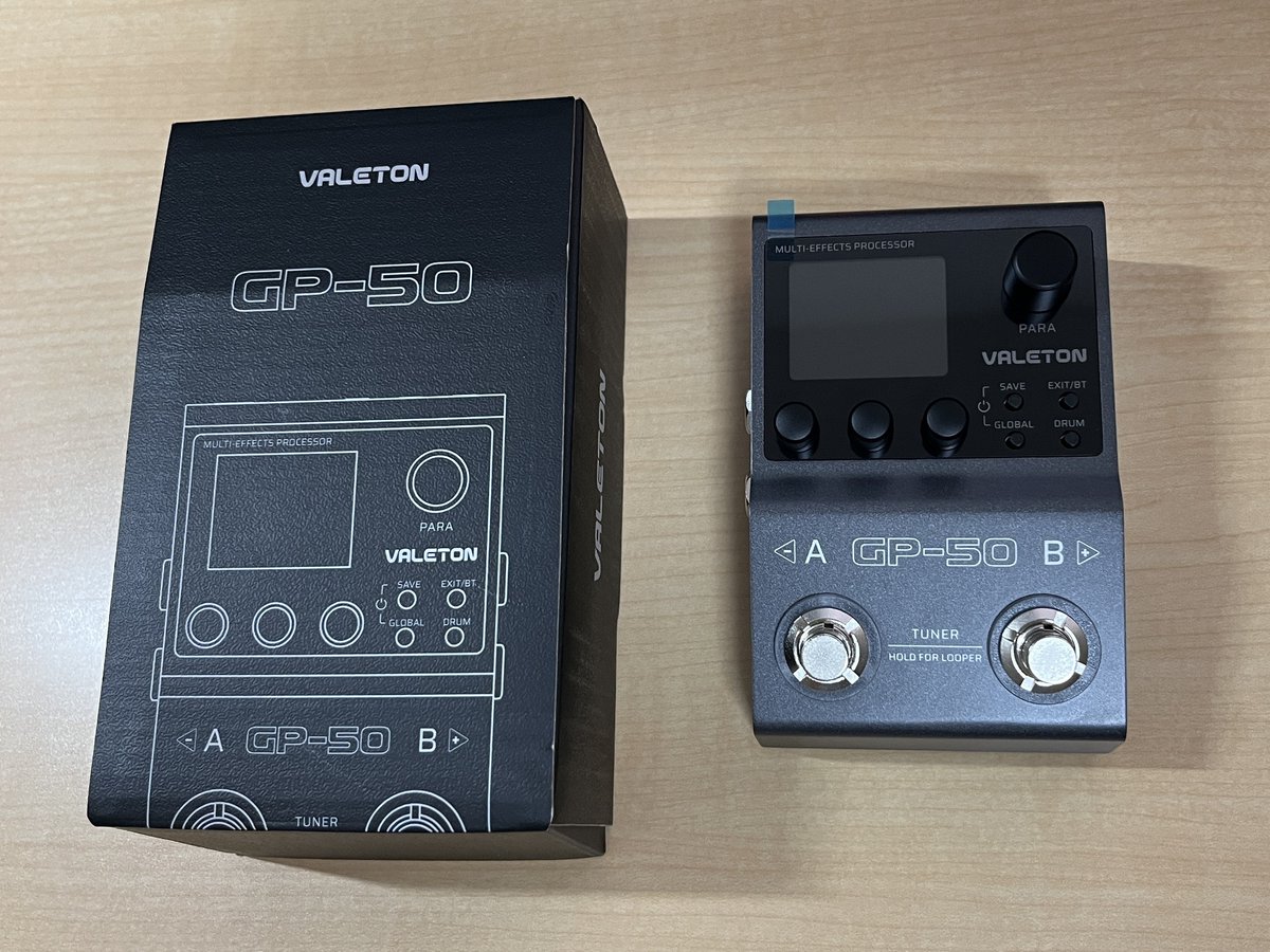 JimFolkSong's tweet photo. 【MNG：Valeton GP-50】
C国製の安価なマルチ。
充電池内蔵の最新型。
リハの時、これだけ持って行けばすむ機能・音質だと良いな～。 https://t.co/b3RGL8oyxb