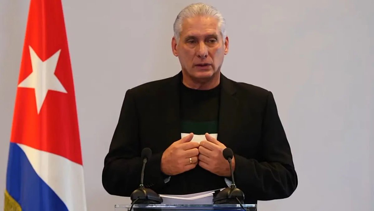 رئيس جمهورية #كوبا في خطاب متلفز: "إن كوبا مستعدة للدخول في حوار مع الولايات المتحدة دون ضغوط، وفي موقف يسوده الاحترام، ودون المساس بسيادتنا، ويمكننا أن نقيم علاقة حضارية قائمة على الاحترام”