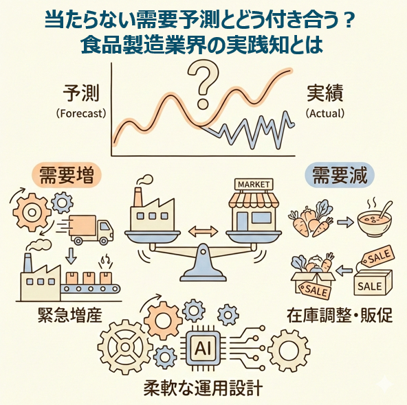 technopro_it's tweet photo. 食品製造業で避けて通れない「需要予測」。

完全に当てることは難しいからこそ、「外れたときにどうするか」が競争力に。

実践知をまとめた記事はこちら👇
https://t.co/hI1xbRWJdD
#食品製造 #需要予測 #現場改善 #生産管理 https://t.co/RW2vuNpFEG