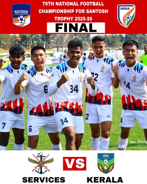 Final bound 
Kerala and Services punch their tickets to the #SantoshTrophy summit clash
08 Feb 2026 |  1330 Hrs
All set for an epic finale! 
#IndianFootball #SantoshTrophy #Imphal #Manipur 
<a href="/manipurfootball/">Manipur Football Players</a>
