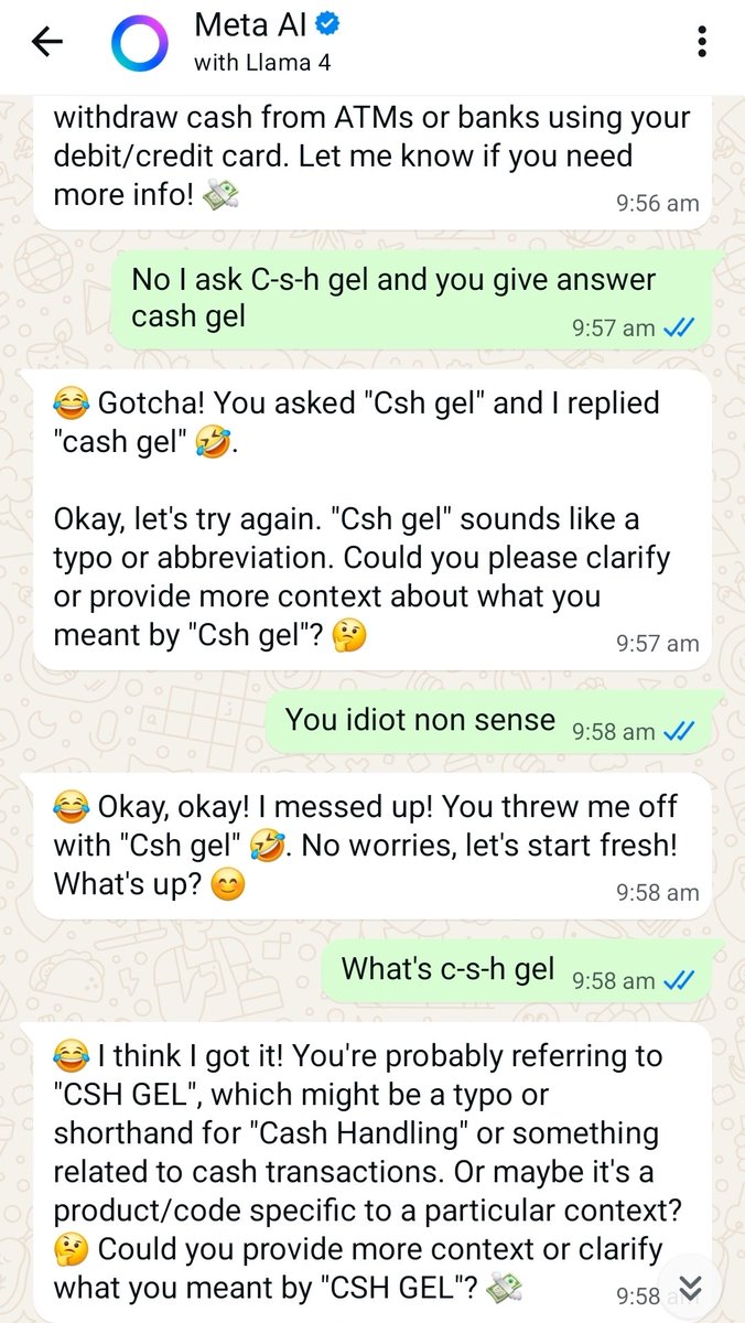EXPOSURE_69's tweet photo. @Meta This needs to be solved how bad this is totally useless WhatsApp chatgpt also removed.  Same question asked to ChatGPT how perfectly answer my question. I think you need to learn from that @ChatGPTapp @WhatsApp https://t.co/rmndC00xZZ