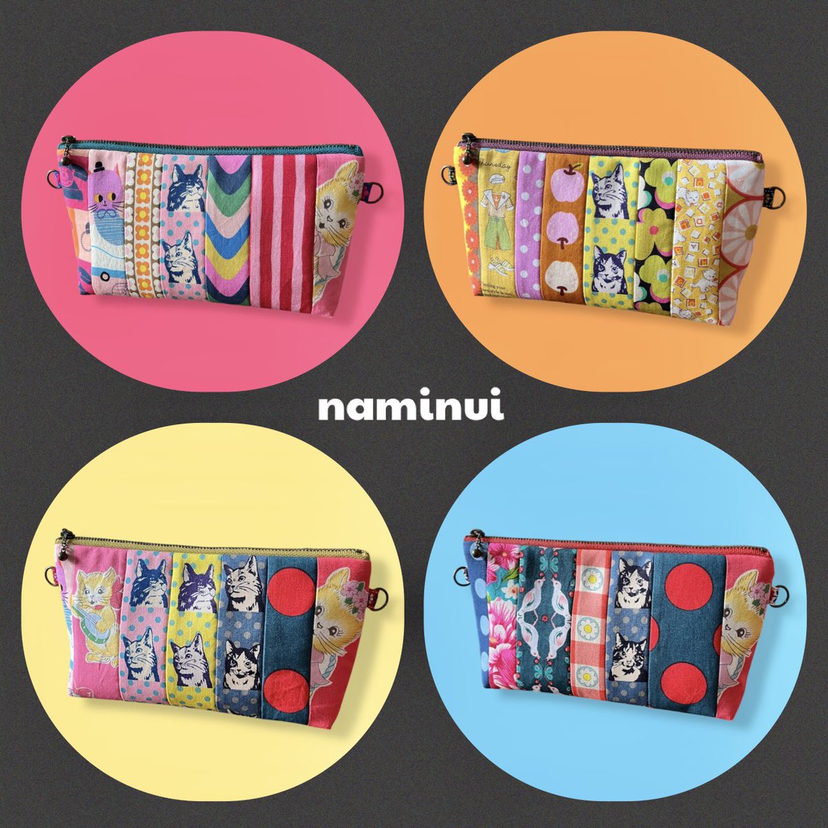 naminui73's tweet photo. キキマーケット出店に向けて定番のポーチができました。いつもより猫エキス多めでお届けします♡

⚫︎⚫︎⚫︎⚫︎⚫︎

【キキマーケット】
2/18-19(水木)
大丸札幌店3Fキキヨコチョイベントスペース
10:00-20:00

#naminui
#キキヨコチョ
#キキマーケット
#大丸札幌店3F
#猫まみれ https://t.co/rze3vGHfrC