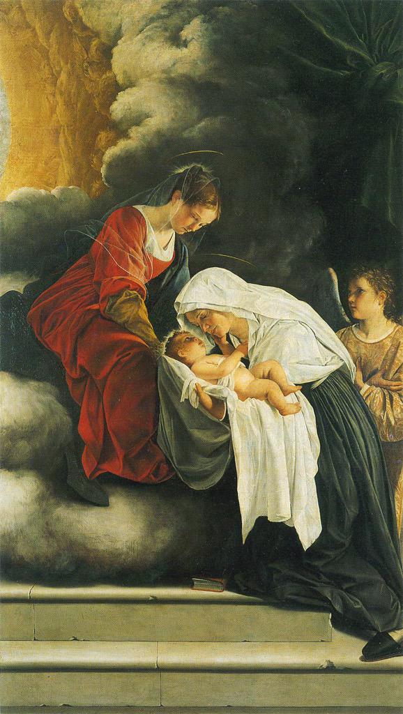 作:オラツィオ・ジェンティレスキ  
聖母子と聖クララ（Visione di santa Francesca）
1615-19年頃