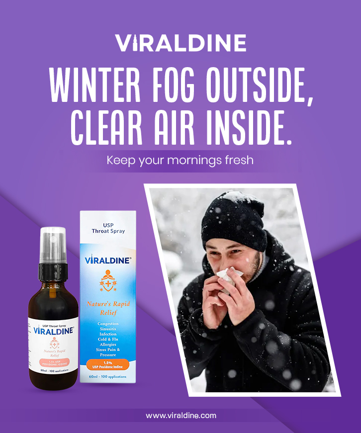viraldinellc's tweet image. ❄️ Foggy mornings outside?
✨ Fresh, clear breaths inside!Beat winter congestion with Viraldine Throat Spray 🌬️
Fast relief. Fresh mornings. All winter long. 💜#WinterFog #ClearAirInside #Viraldine #BreatheBetter #WinterWellness #ThroatSpray #ColdFluCare #FreshMornings #StayClear
