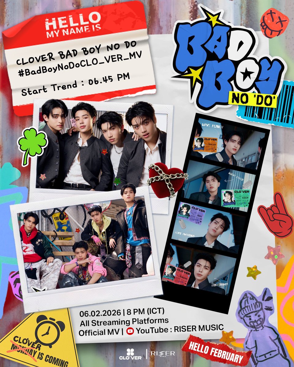 aliazhlofficial's tweet photo. 📚 #AliazhlSchedule – Update
♡ #aliazhl_ | @aliazhl ♡

🗓️ 06 FEB 2026
 
BadBoyNoDoCLO_VER_MV
 
📈 Start Trad :  18.45 น. ( 6.45 PM)
🔑 CLOVER BAD BOY NO DO 
#️⃣ BadBoyNoDoCLO_VER_MV

#CLO_VER
#BadBoyNoDoCLO_VER
#RISERMUSIC
#aliazhl_ @aliazhl https://t.co/eu9r6SrNEW
