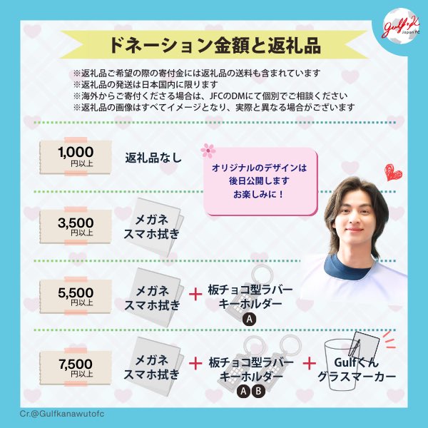 ／
#WelcomeToJapanGulf 
ホワイトデー🩵ファンミ
サポートドネーション受付開始📣
＼

🩵Gulfくん応援広告ポスターを掲出しよう🩵

2026年3月14日に開催されるファンミーティングを記念して、会場周辺での駅広告ポスターを掲出するための、寄付金を募集します❣️