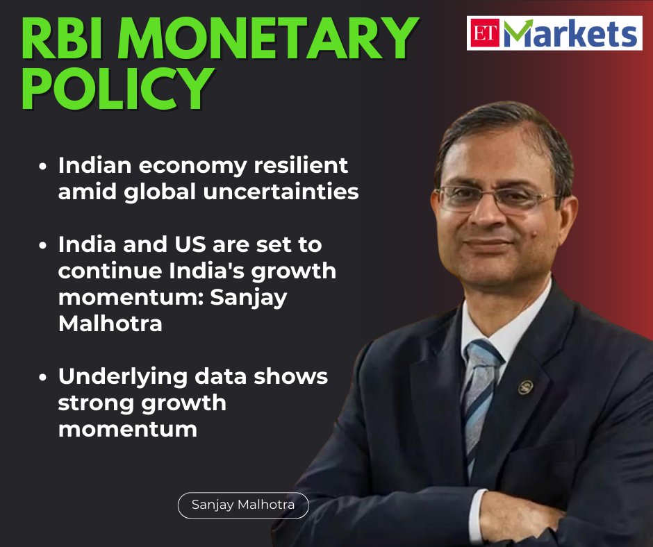ETMarkets's tweet image. #RBI #MPC Outcome 

MPC keeps #reporate unchanged at 5.25%. RBI Governor also states that underlying data shows strong growth momentum
#ETMarkets 

Catch all the LIVE updates here 
economictimes.indiatimes.com/markets/stocks…