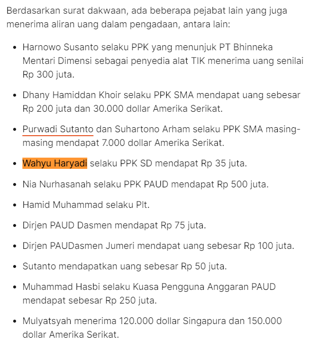 ibamarief's tweet photo. Pejabat tersebut Wahyu Haryadi, yang menerima aliran uang namun statusnya hanya saksi.

Kontras dengan Ibam, yang setelah lebih dari 10x sidang tidak ada satupun kesaksian atau bukti Ibam memperkaya diri.

Namun Ibam jadi terdakwa, karena tuduhan pejabat2 seperti Wahyu Haryadi. https://t.co/QEPy6xeZmu
