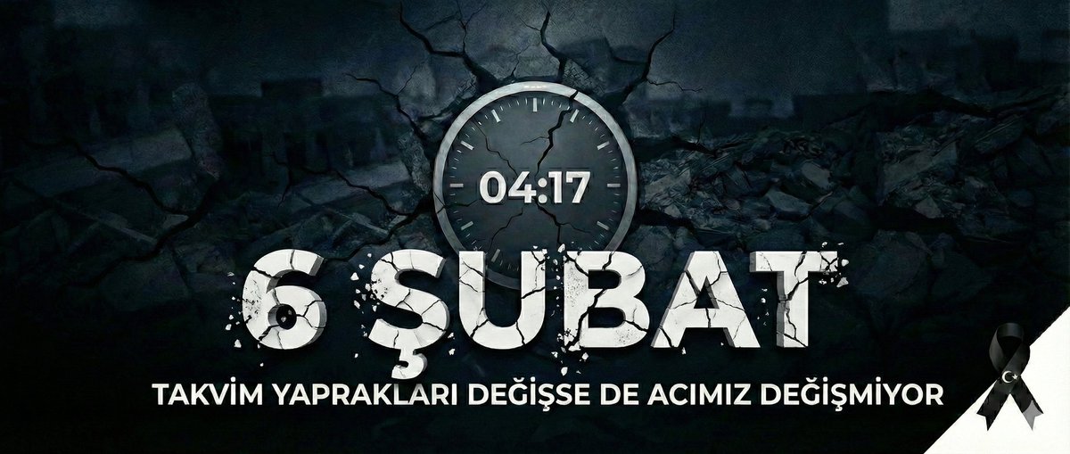 Takvim yaprakları değişse de acımız değişmiyor... Zaman 04.17'de durdu, yüreğimizdeki sızı dinmedi. Kaybettiğimiz tüm canlarımızı rahmet ve duayla anıyoruz. 
Unutmadık, asla unutmayacağız.🖤🇹🇷
<a href="/tcmeb/">Millî Eğitim Bakanlığı</a> <a href="/meb_dinogretimi/">MEB Din Öğretimi Genel Müdürlüğü</a>
<a href="/nevsehirmem/">Nevşehir İl Millî Eğitim Müdürlüğü</a> <a href="/yusufyaz66/">Yusuf Yazıcı</a>
<a href="/MuratSaltk1/">Murat Saltık</a>
​#6Şubat