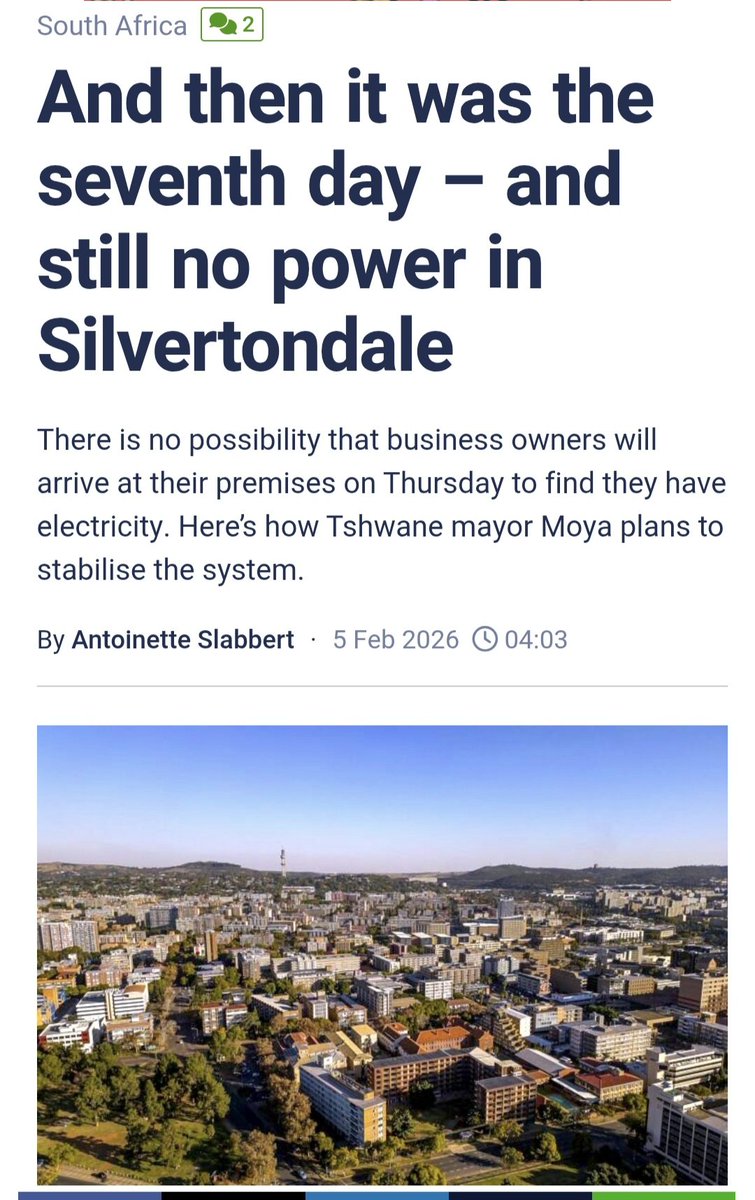 What was a five day power outage in Tshwane's industrial hub turned into a 7 day outage. Despite promises by the Mayor, Silvertondale factory owners arrived to no power yesterday as well. 7 Days! An economic hub, industrial, car manufacturing. No power for 7 days! 😔😔 Insanity.