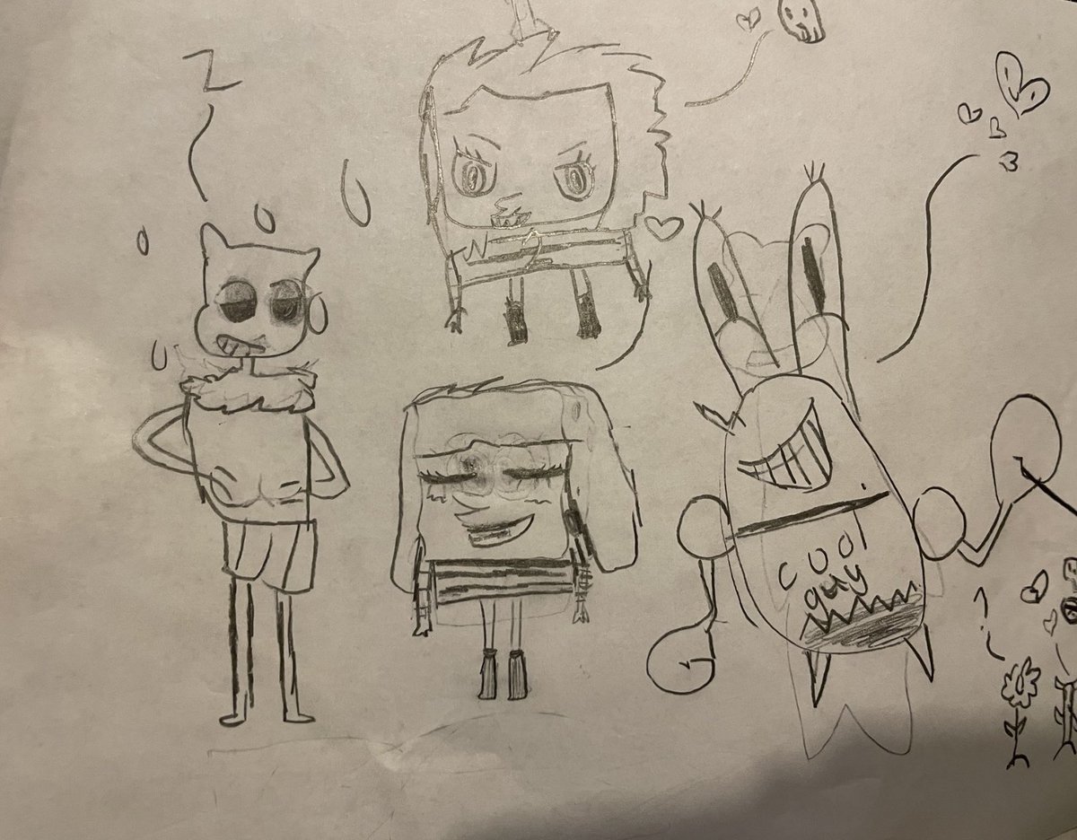 addlepine's tweet image. Genuine authentic SpongeBob x Undertale fanart from when i was 8