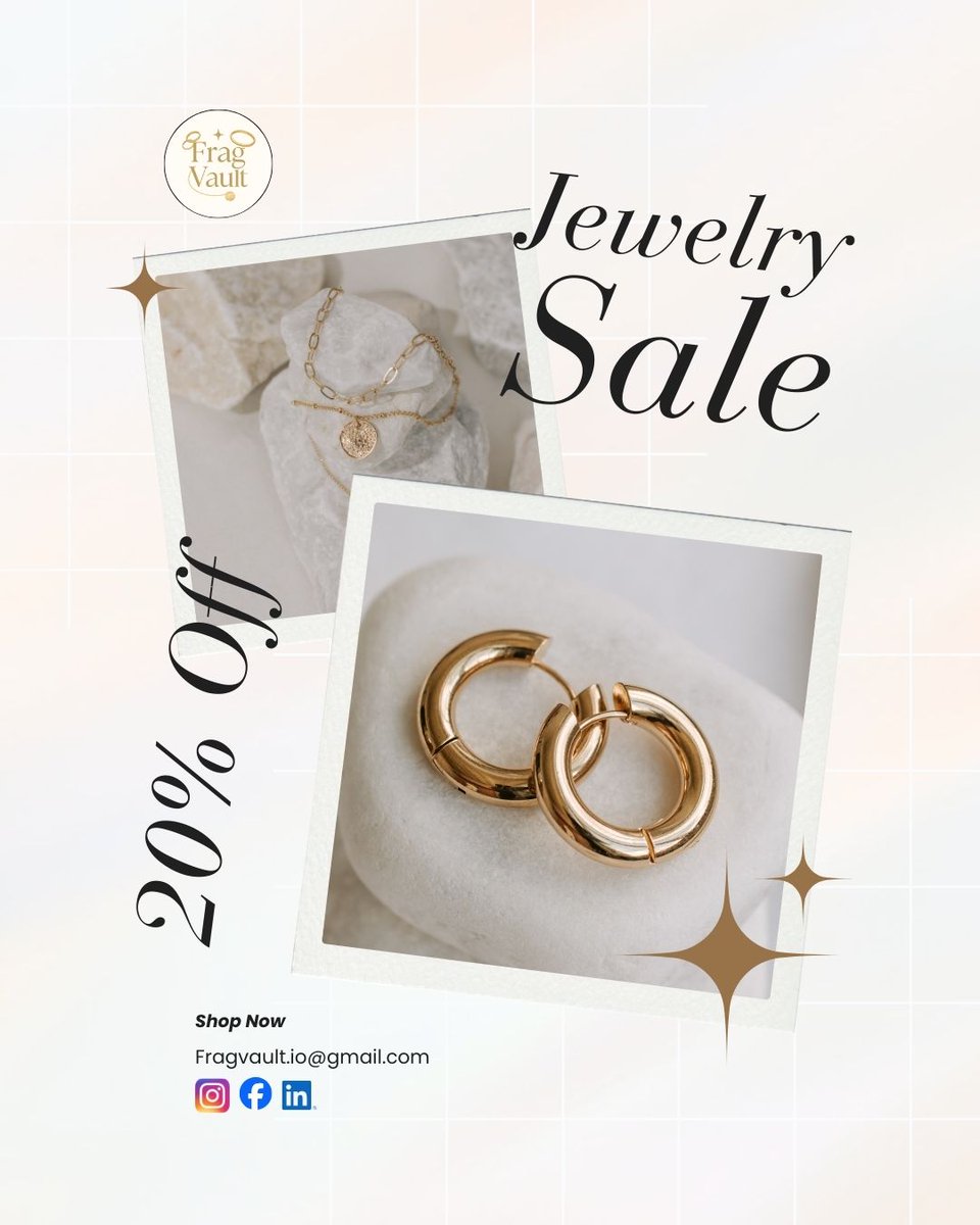 FragVault's tweet photo. ✨ Shine brighter with timeless elegance 💛
Our stunning gold-toned pieces are now at 20% OFF — don’t miss out! Shop your favorites today.

#JewelrySale #FragVault #ElegantJewelry #ShopOnline #StyleWithGrace https://t.co/z3uSdYMNyF
