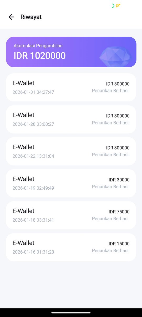 Qnight_'s tweet photo. Update penghasilan aku dri awal join tanggal 15 januari sampai tanggal 31 januari
Dari tanggal 1 feb sampai tanggal 6 feh ada saldo mengendap 450k yng sengaja belum diambil https://t.co/veBBjmnzrN