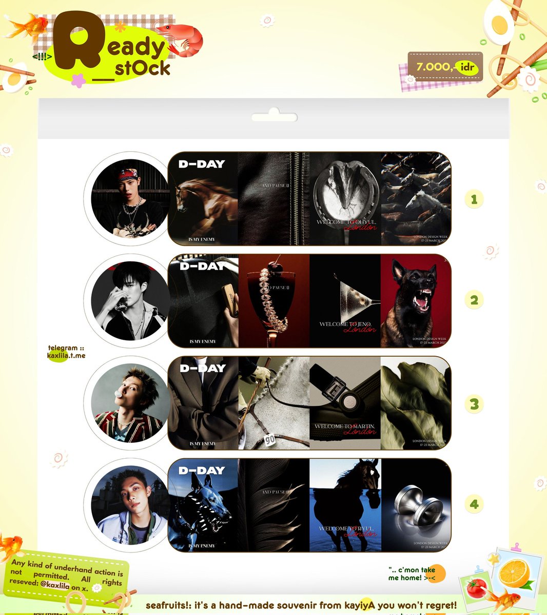 kaxlila's tweet image. help repost boleh, men_temen? timamaci!

hayi kayiya ada layout ready stock rs ohyul, jeno, martin, ryul dengan harga 7k per layoutnya :3 bisa dm atau telegram kaxlila.t.me untuk take yaa! jangan lupa mention :3 #zonauang