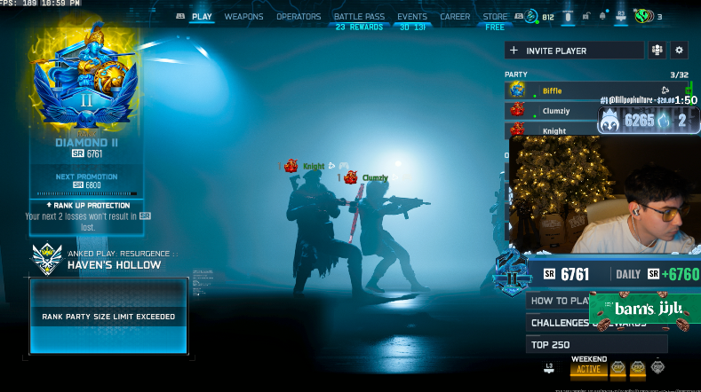 We are getting "Rank Party Size Limit Exceeded" in Warzone Ranked, is this intentional? <a href="/RavenSoftware/">Raven Software</a>