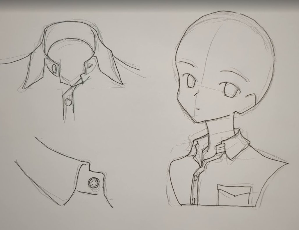 1日1絵Ⅴ(模写あり) 234/365 
襟です✨ 