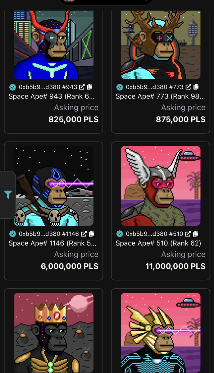 ONLY 6 APES left in the market!

Cheapest is 825,000 pulsechain

We just keep going up and up with pulse going down.

The apes are becoming one of the most rare NFT’s on pulsechain