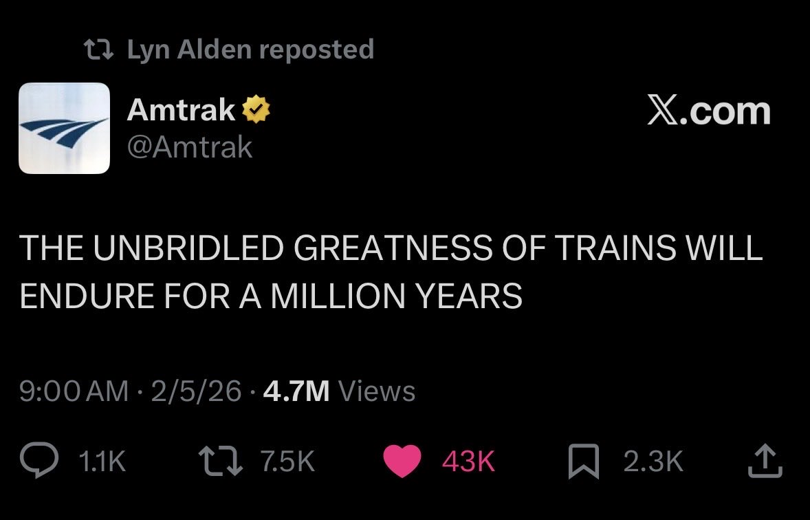Two things:
1) NOTHING STOPS THIS TRAIN 
2) <a href="/LynAldenContact/">Lyn Alden</a> is goated for reposting this
