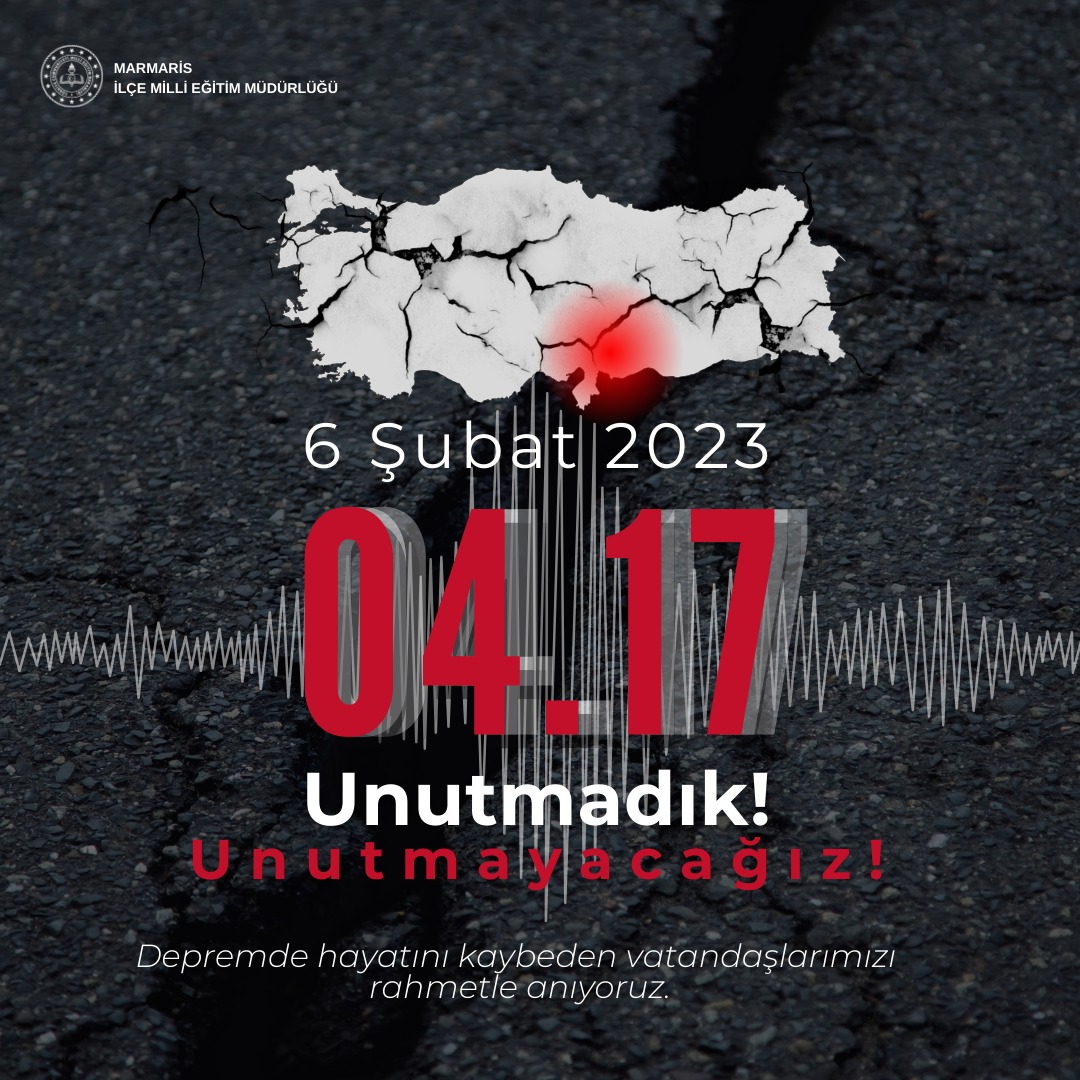 Depremde hayatını kaybeden vatandaşlarımızı rahmetle anıyoruz.

<a href="/tcmeb/">Millî Eğitim Bakanlığı</a> <a href="/mrmrs_kymkmlk/">Marmaris Kaymakamlığı</a> <a href="/nurullahkaya45/">Nurullah Kaya</a> <a href="/mugla_mem/">Muğla İl Millî Eğitim Müdürlüğü</a> <a href="/emrecay55/">Emre ÇAY</a> <a href="/SerapAksel15/">SERAP AKSEL</a>