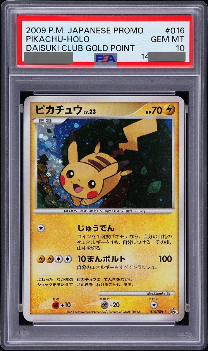 世界に36枚しかないピカチュウ016のPSA10取れました😭 他もちらほら