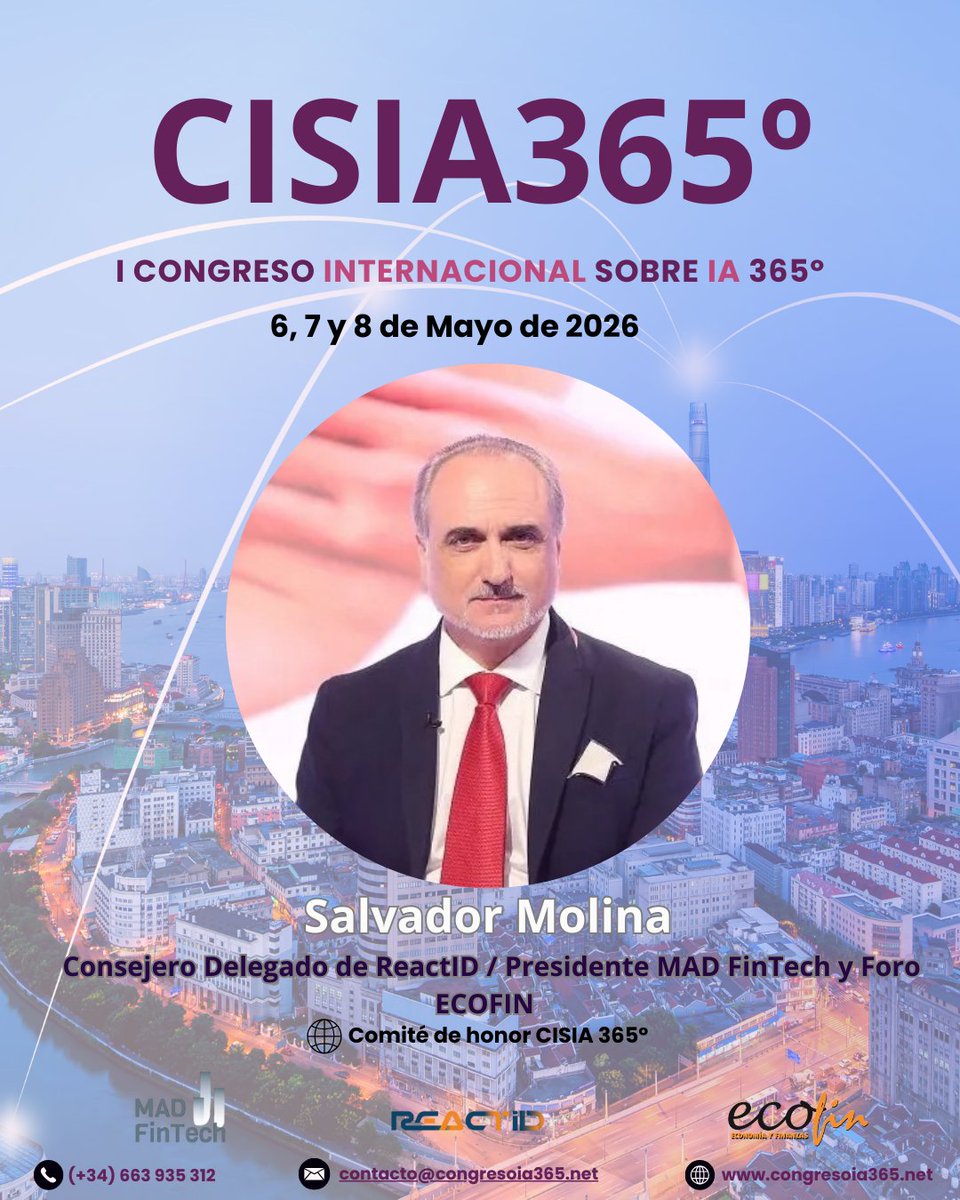 🌐 Comité de Honor | CISIA365°

🤝 Nos honra anunciar la incorporación de Salvador Molina al Comité de Honor, refuerza el compromiso de CISIA365° con un enfoque riguroso, plural y aplicado de la inteligencia artificial.

#CISIA365 #IA365 #InteligenciaArtificial