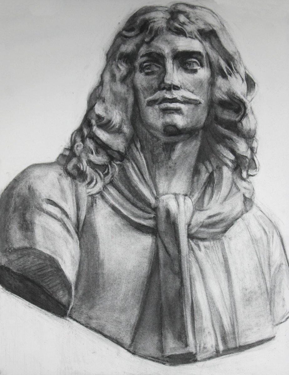 受験コースの作品です。
何度も繰り返すようですが、「慣れ」でデッサンを描き始めると結構ヤバいです。自分ではうまくやっているようで、実は全然嘘くさい作品になっていたりします。
上手くなるほどに見えるものも増えて、楽になることなどないです。
４合目は現役生の作品。