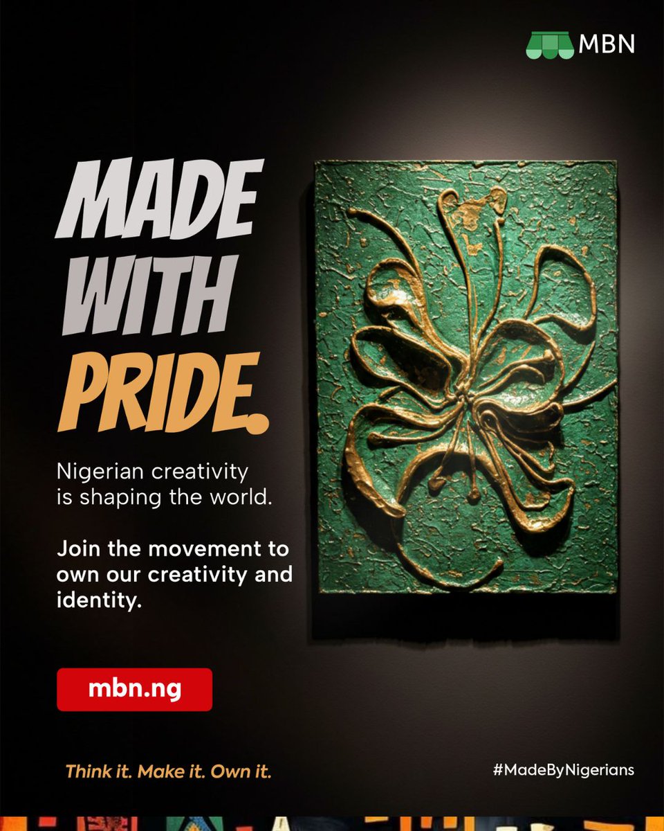Texture, soul, and a story in every stroke. 

Our art is our identity, shaped by history, refined for the future🇳🇬

Join thousands of Nigerians shaping this movement with their crafts here: mbn.ng