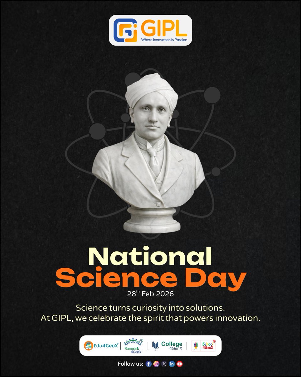 gipl2001's tweet image. Science turns curiosity into discovery — and ideas into impact.
Happy National Science Day!

#NationalScienceDay #ScienceInAction #InnovationMindset #CuriosityDriven #FutureReady
.
gipl.in