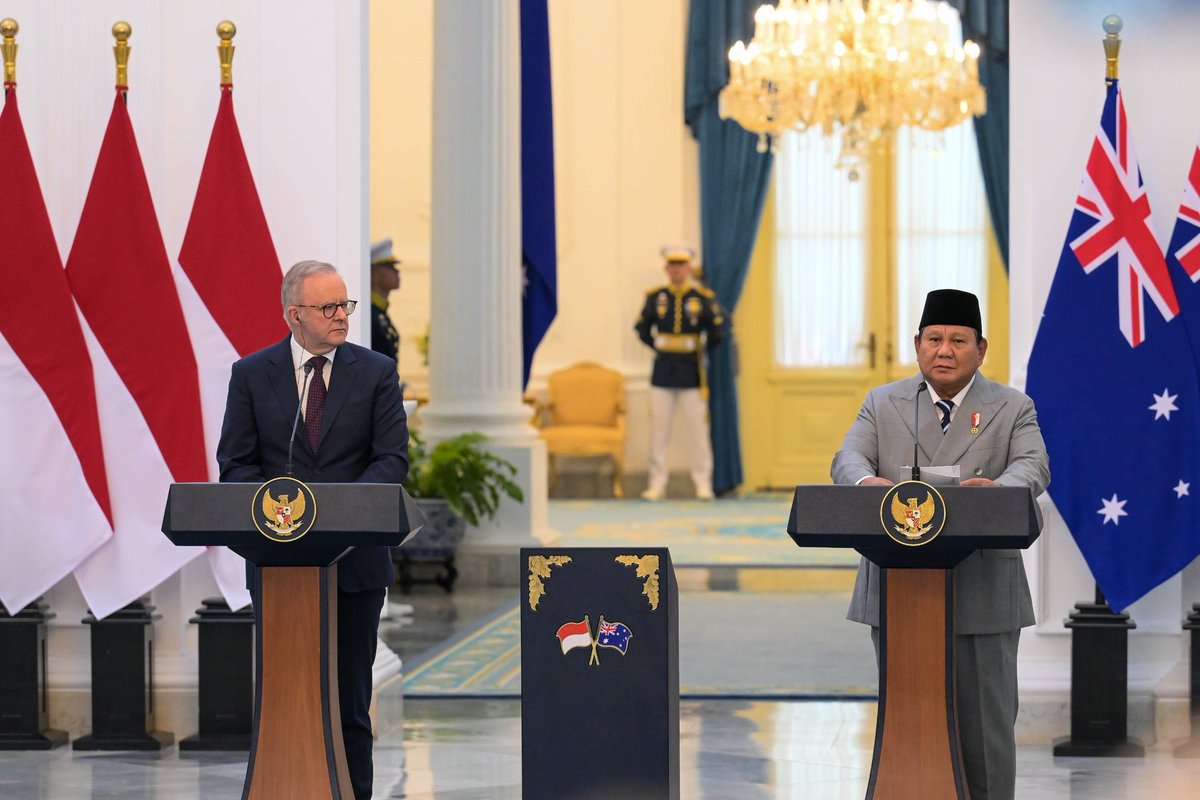 Perkuat Kemitraan Strategis Indonesia-Australia, Presiden Prabowo dan PM Albanese Tandatangani Traktat Keamanan Bersama

Presiden RI Prabowo Subianto dan PM Australia Anthony Albanese menegaskan komitmen bersama untuk terus memperkuat kemitraan strategis Indonesia dan Australia