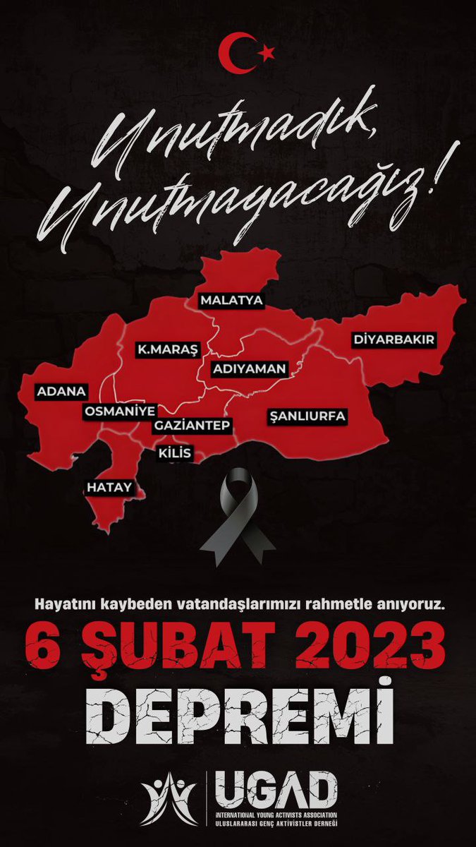 6 Şubat Depremi'nde hayatını kaybeden vatandaşlarımıza Allah'tan rahmet, yakınlarına baş sağlığı ve sabırlar diliyoruz. Böylesi bir felaketin ne ülkemizde ne de dünyada bir daha yaşanmamasını temenni ediyoruz.