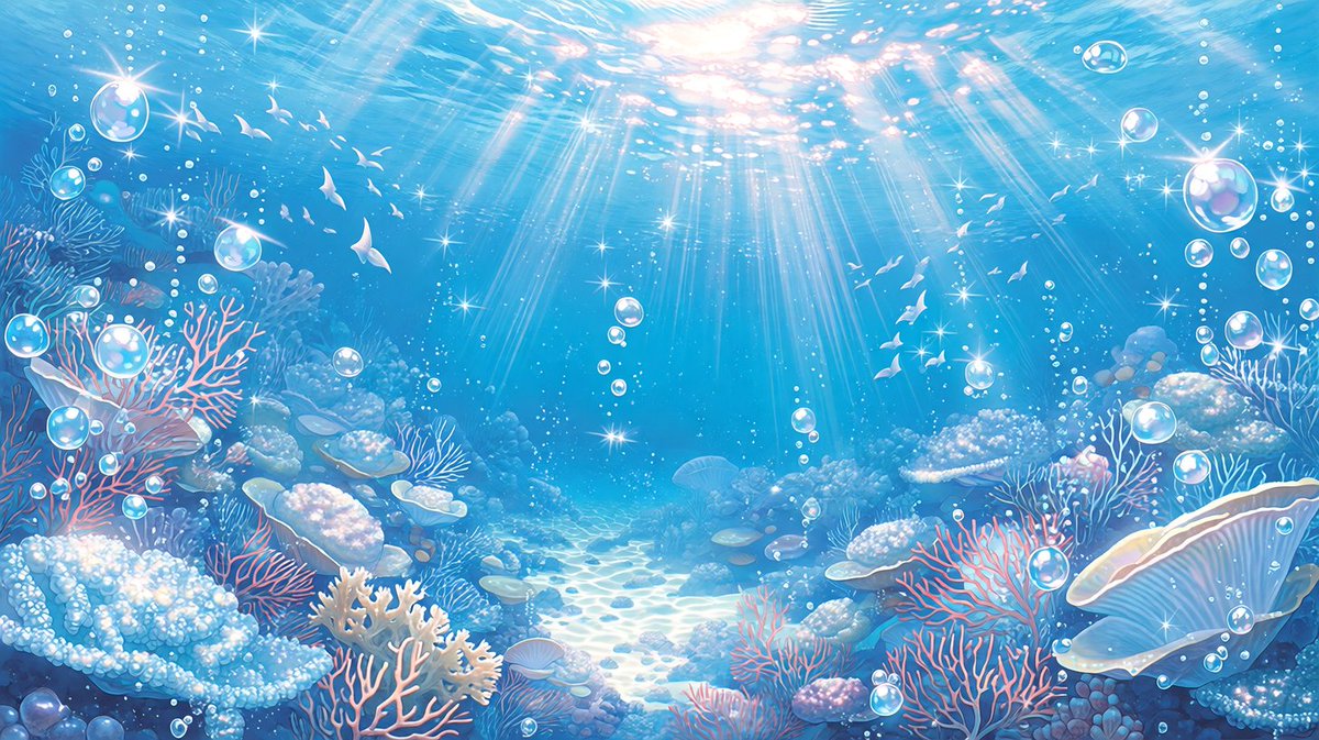 sozaiya_create's tweet photo. 🤍背景無料配布｜16:9

「マーメイドな海」

サムネ・配信・TRPG等にぜひどうぞ！
使用報告不要です♡

#まいにちなちゃフリ素 #フリー素材 #背景素材
🤍利用規約：https://t.co/OaLZsGar8F https://t.co/0QVSRWY9fa