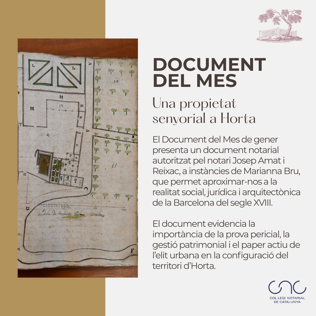 colnotaris's tweet photo. El Document del Mes de gener, autoritzat per Josep Amat i Reixac, notari de Barcelona, mostra uns plànols d'una propietat senyorial a Horta, apropant-nos a la realitat social, jurídica i arquitectònica de la Barcelona del segle XVIII

Més informació: https://t.co/Gz8kNWajws https://t.co/XQMZ2iwLxL