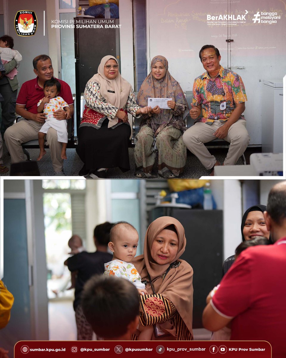 #TemanPemilih
Dalam rangka menyambut bulan suci Ramadhan 1447 H, KPU Provinsi Sumatera Barat melaksanakan kegiatan santunan dan doa bersama anak yatim di Panti Asuhan LKSA Bayi dan Balita Jasmin Nabila Inayah, Padang.

#KPUMelayani